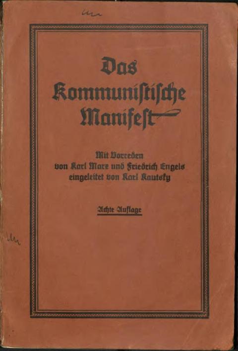 Vorwort zum Kommunistischen Manifest von Karl Kautsky, J.H.W. Dietz Nachfolger, 1928